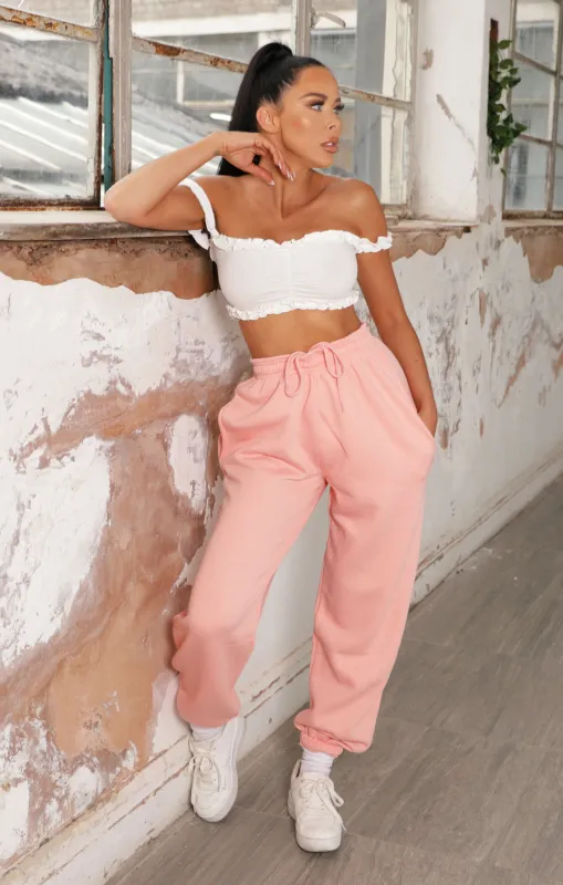 Pink Cuffed Joggers - Paula sold by Femme Luxe