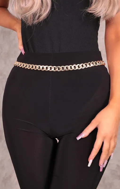 Gold Chunky Link Chain Belt - PARKER sold by Femme Luxe