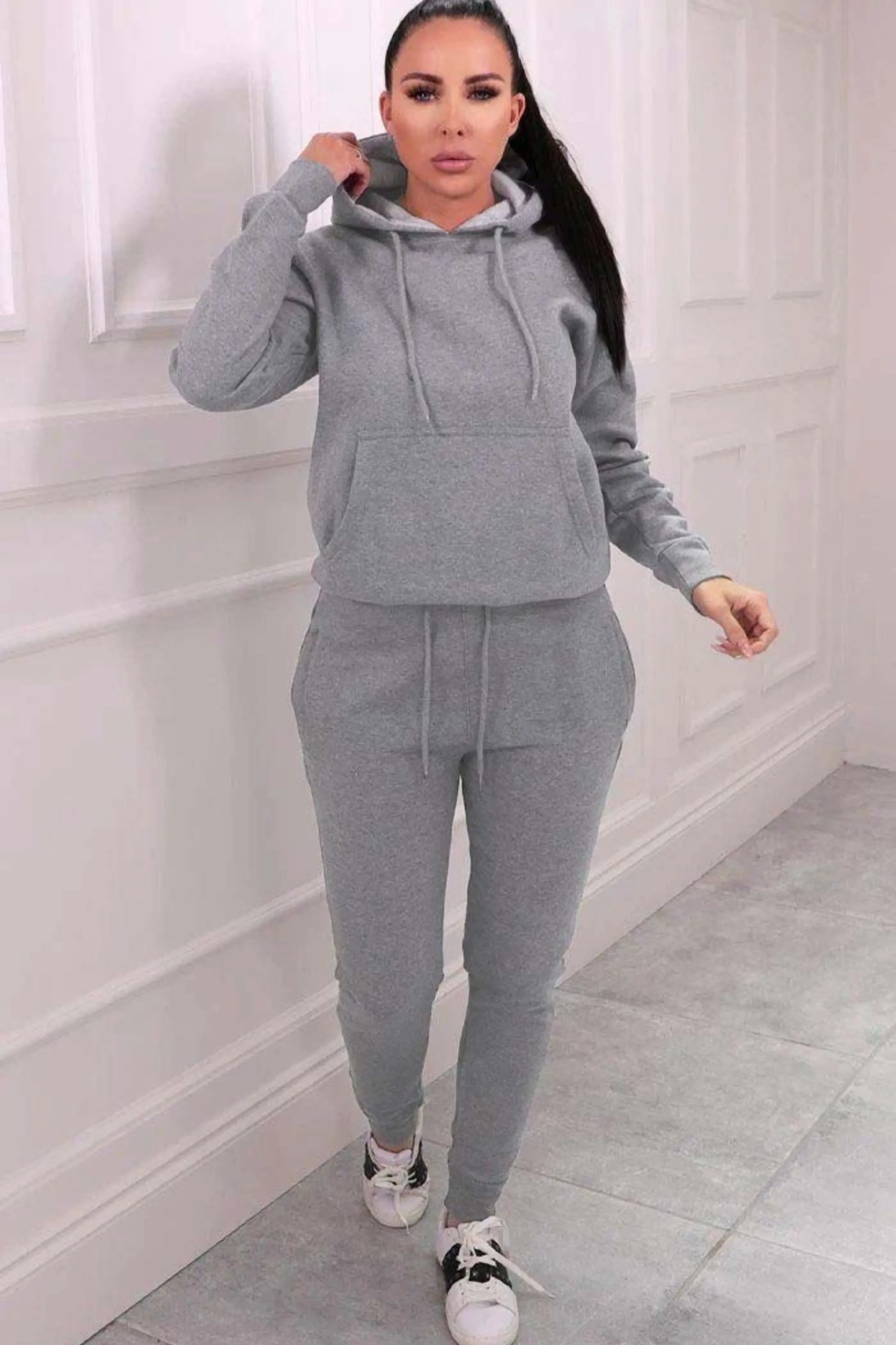 Grey Hoodie & Joggers Tracksuit Set - Bellamy sold by Femme Luxe