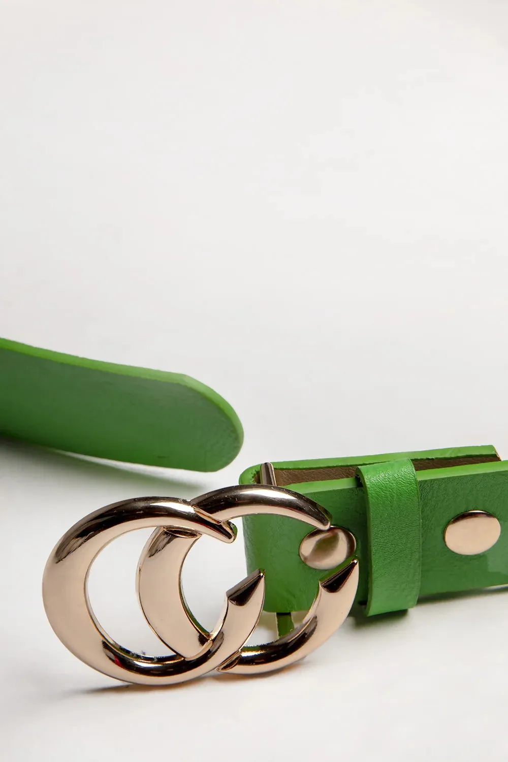 Green CC Gold Buckle PU Belt - Haydan sold by Femme Luxe product image thumbnail 2