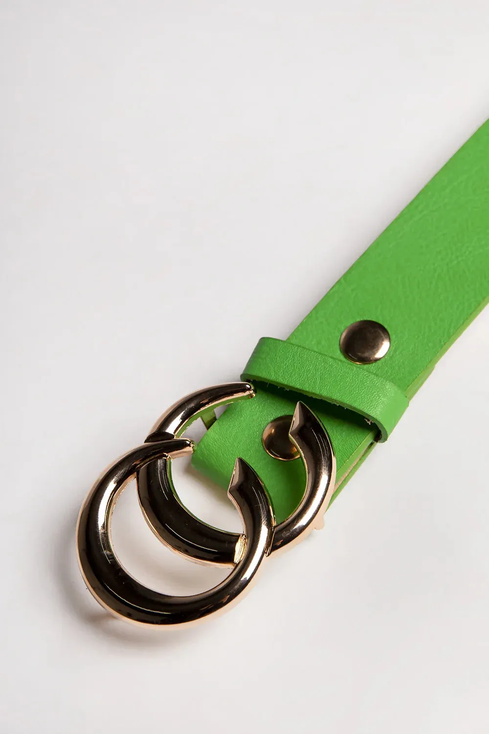 Green CC Gold Buckle PU Belt - Haydan sold by Femme Luxe product image thumbnail 4