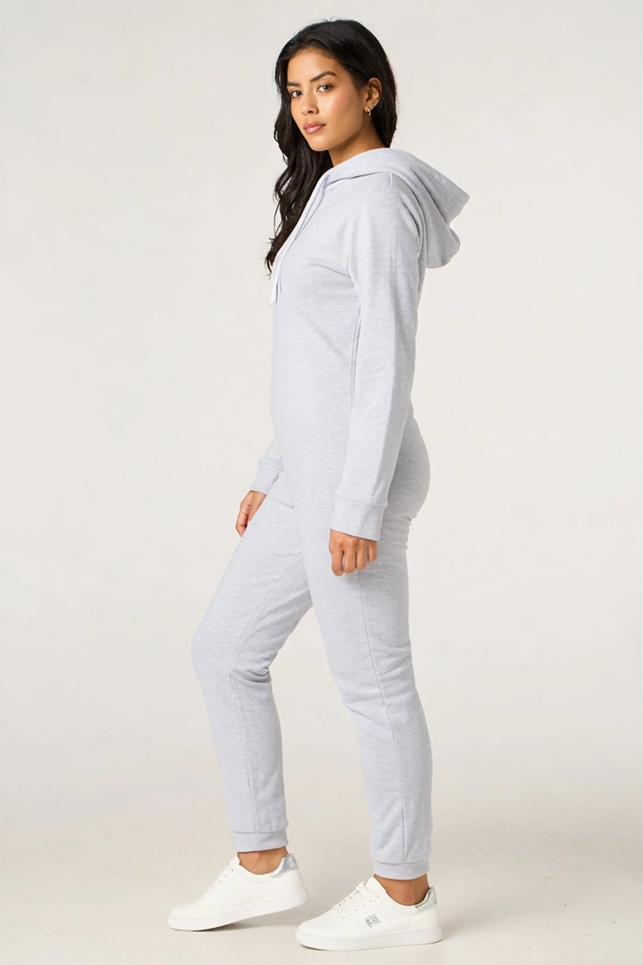 Grey Zip Front Hooded Onesie- Jesrey sold by Femme Luxe product image thumbnail 4