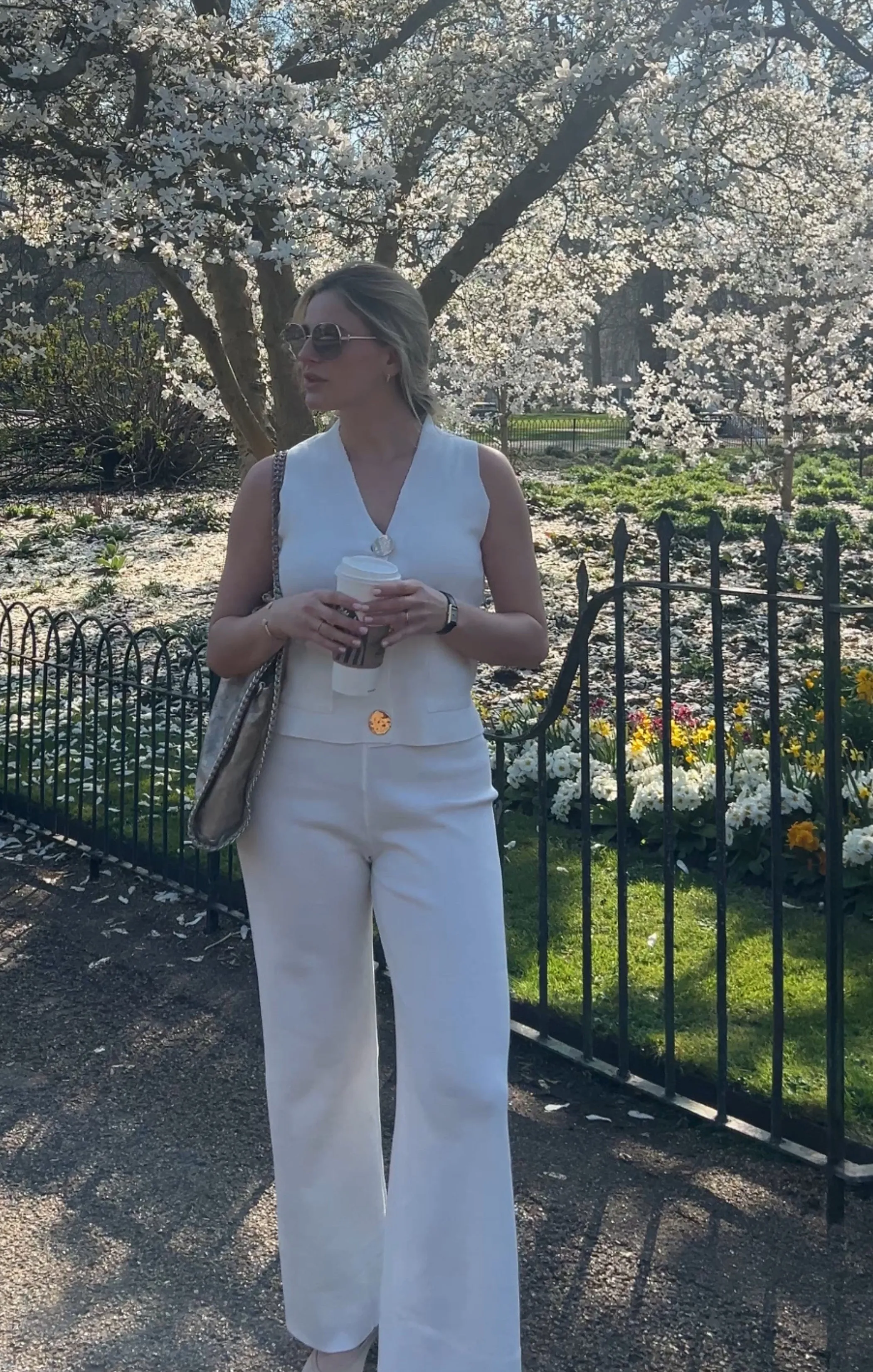 Cream Knitted Sleeveless Waistcoat With Wide Leg Trouser Co Ord Set - Natalia sold by Femme Luxe product image thumbnail 3