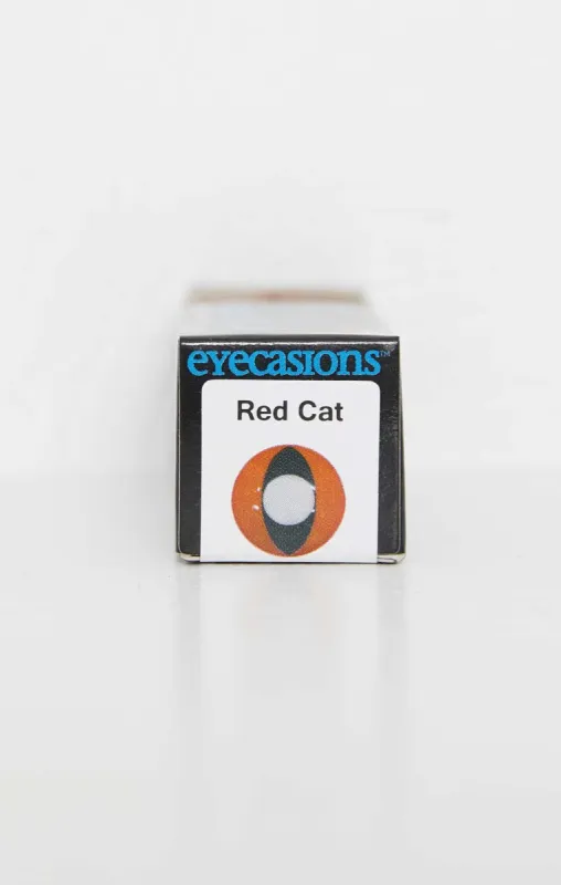 Red Coloured Halloween Cat's Eye Contact Lenses - Eira made by Femme Luxe