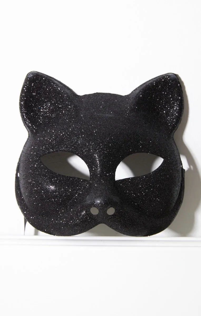 Black Glitter Halloween Cat Mask - Gill sold by Femme Luxe product image thumbnail 3