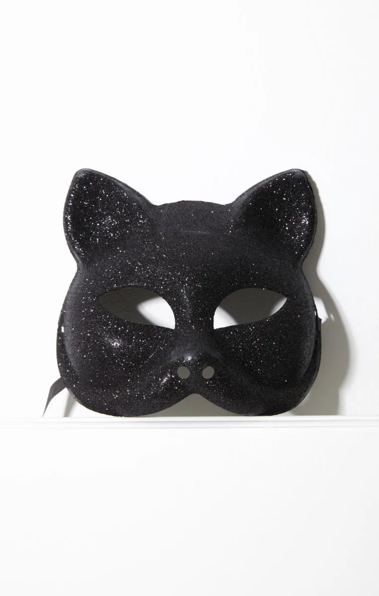 Black Glitter Halloween Cat Mask - Gill sold by Femme Luxe product image thumbnail 4