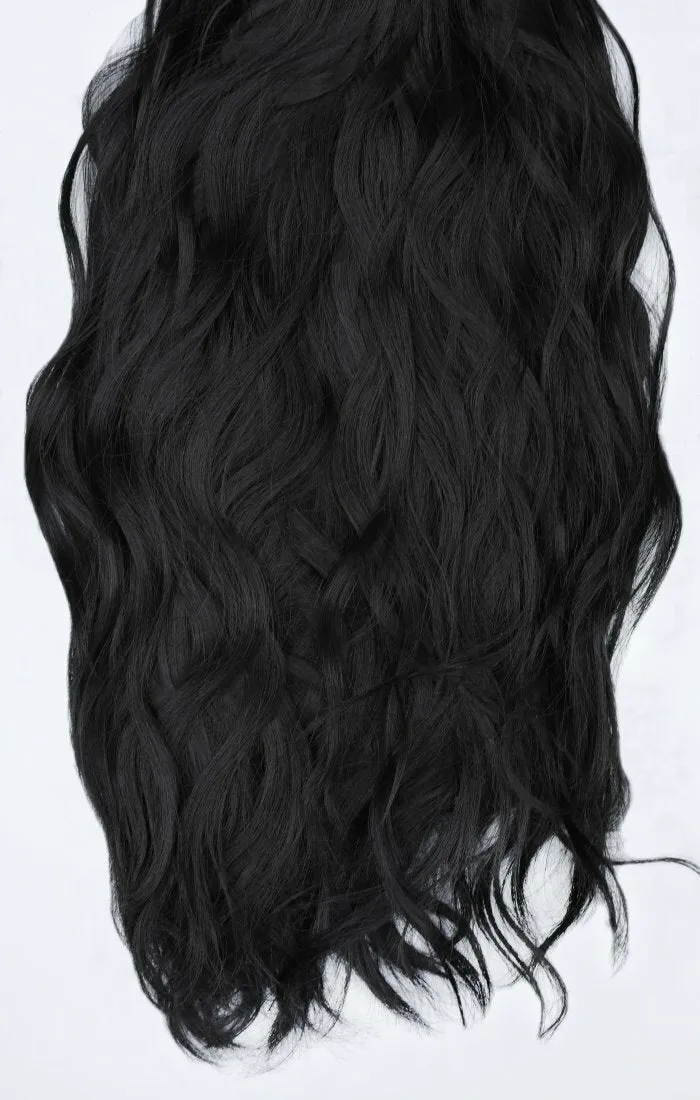 Natural Black Thick 20" Synthetic Clip In Wavy Hair Extensions Set - Loren sold by Femme Luxe product image thumbnail 2