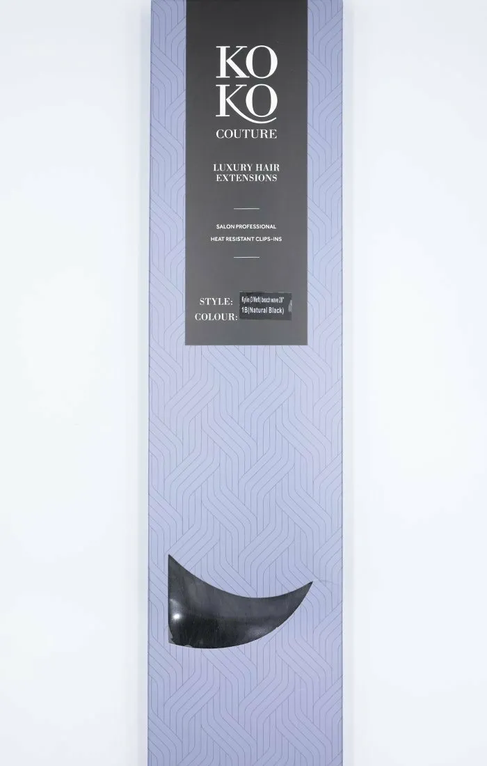 Natural Black Thick 20" Synthetic Clip In Wavy Hair Extensions Set - Loren sold by Femme Luxe product image thumbnail 3