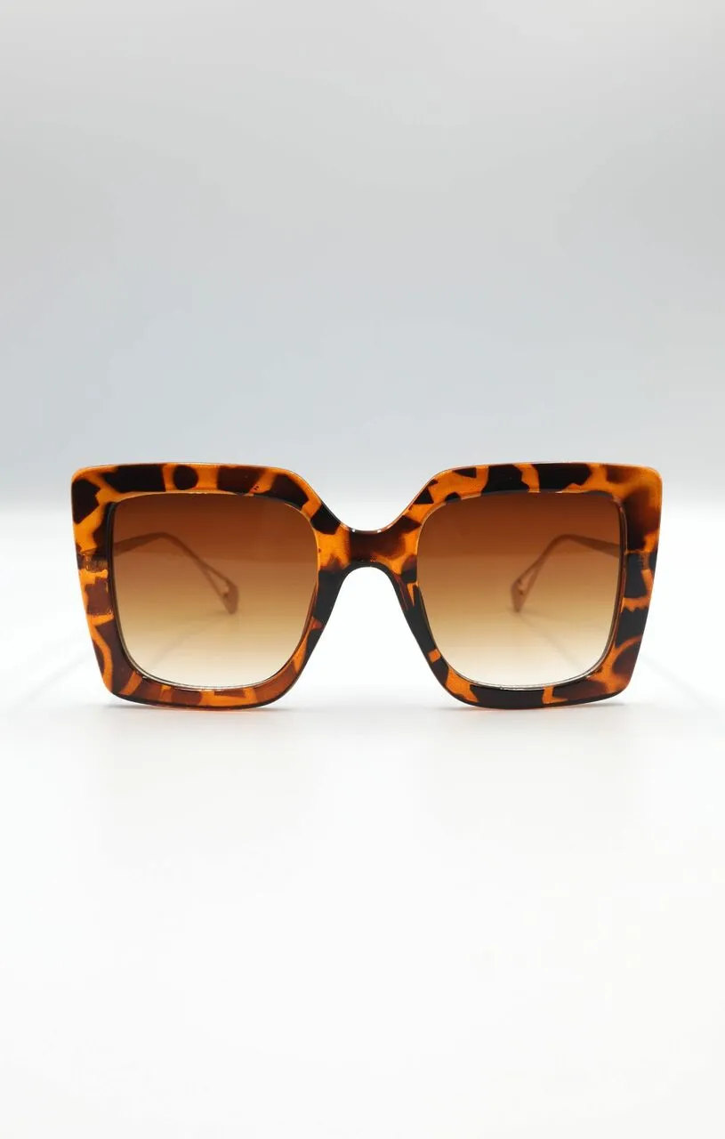Brown Tortoiseshell Oversized Square Sunglasses - Tilly sold by Femme Luxe product image thumbnail 3