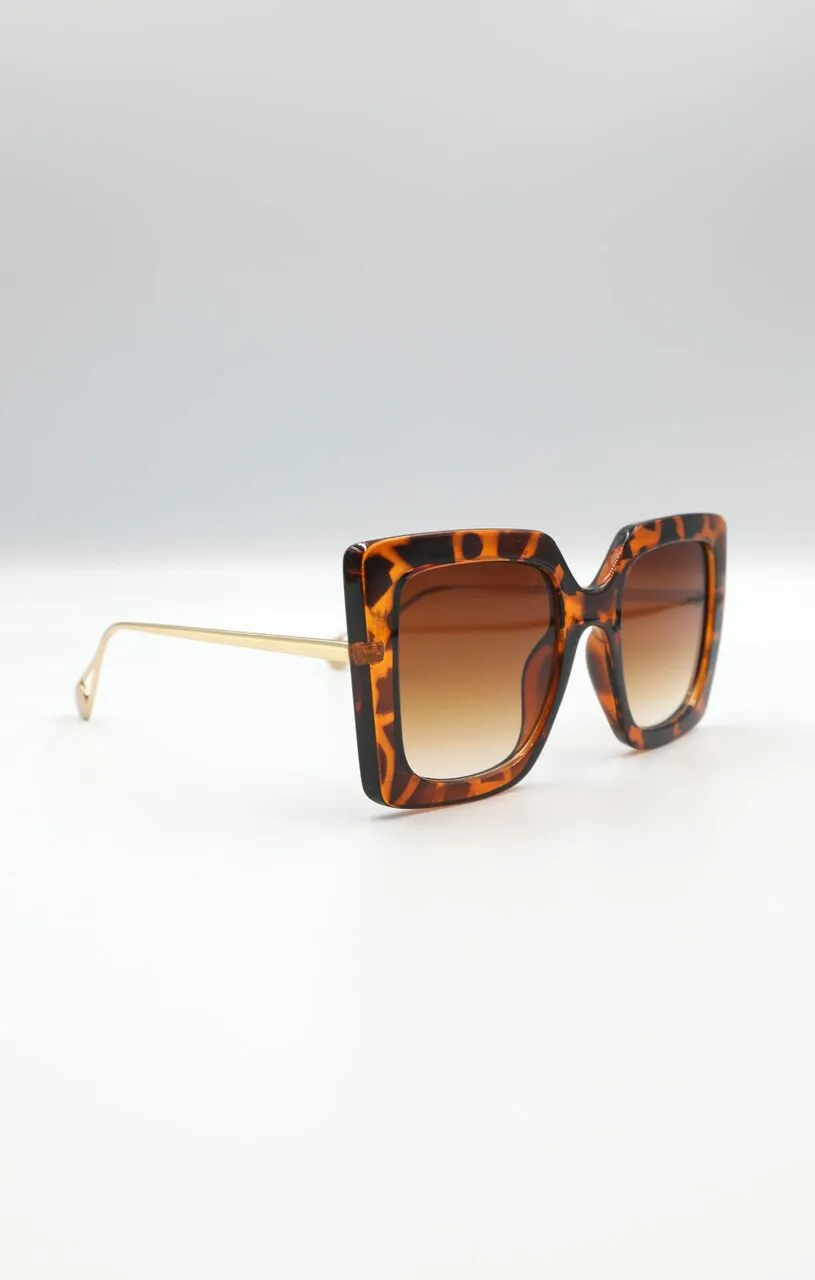 Brown Tortoiseshell Oversized Square Sunglasses - Tilly sold by Femme Luxe product image thumbnail 4