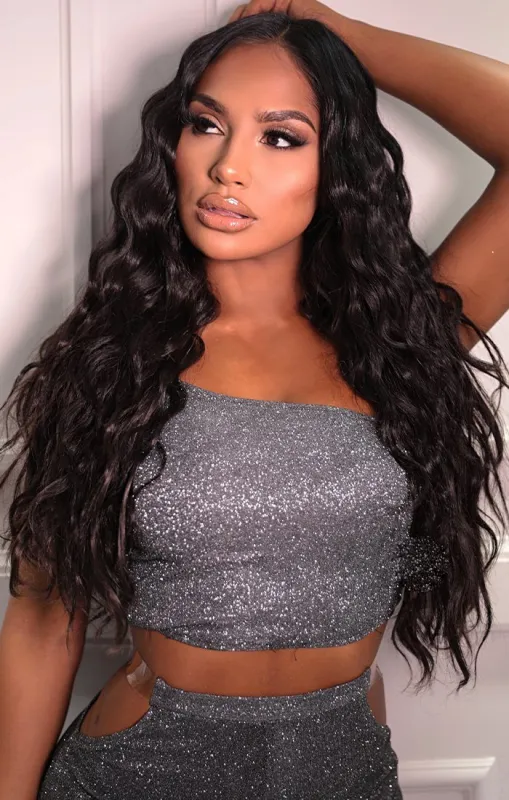 Coffee Brown Thick 20" Synthetic Clip In Wavy Hair Extensions Set - Loren made by Femme Luxe