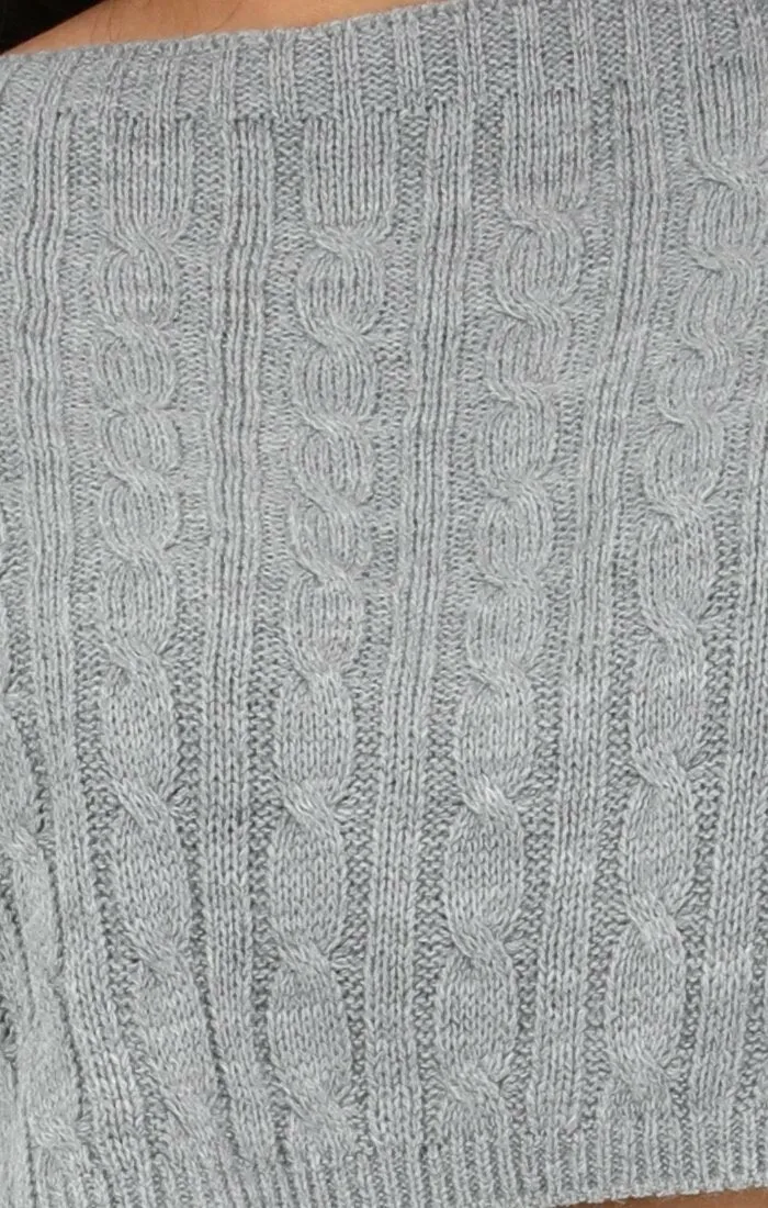 Grey Cable Knit Loungewear Set - Robina sold by Femme Luxe product image thumbnail 5