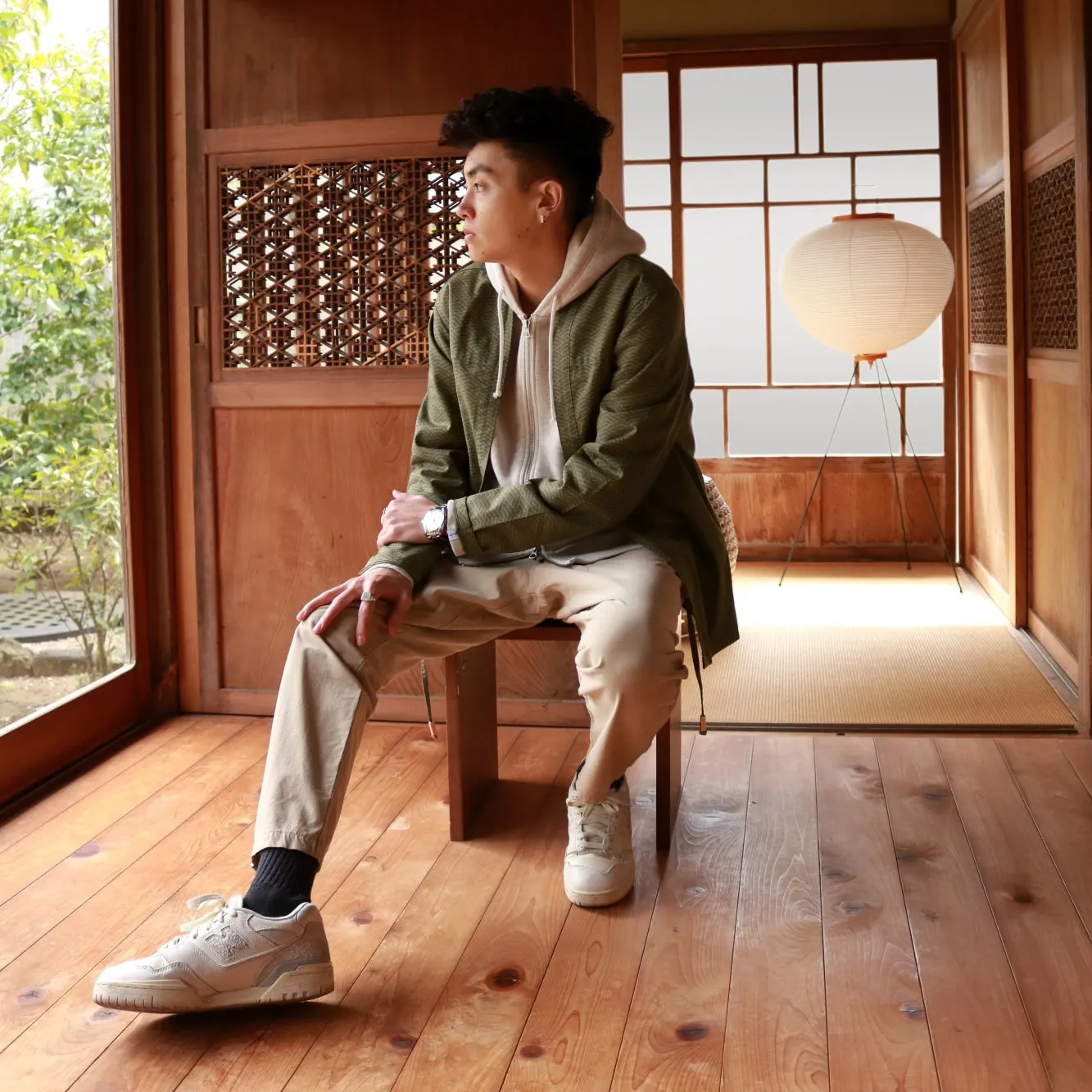 Noragi Jacket - Army Green Wave sold by AKASHI-KAMA product image thumbnail 2