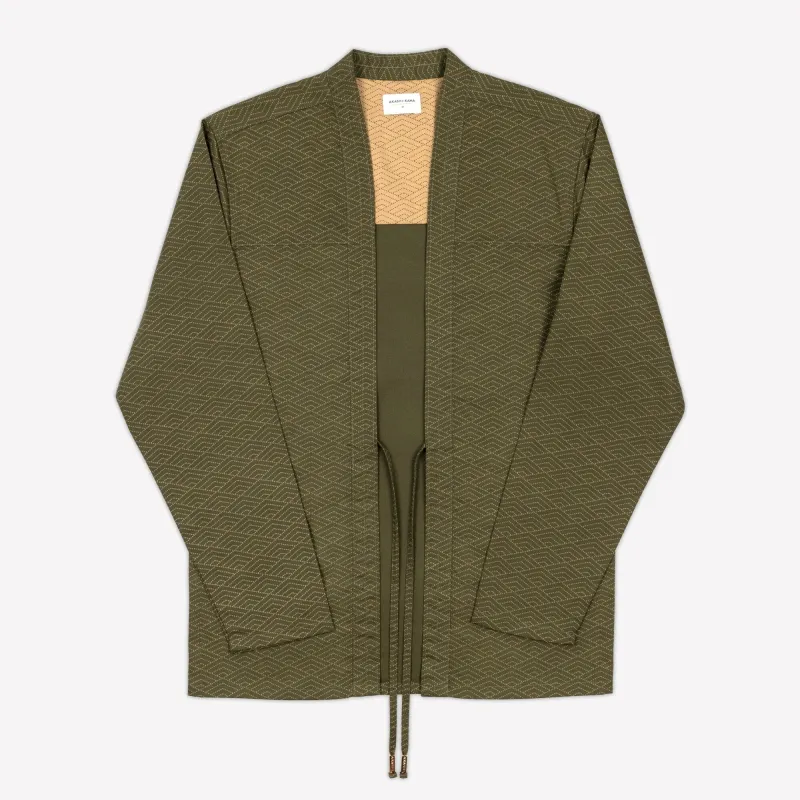 Noragi Jacket - Army Green Wave sold by AKASHI-KAMA