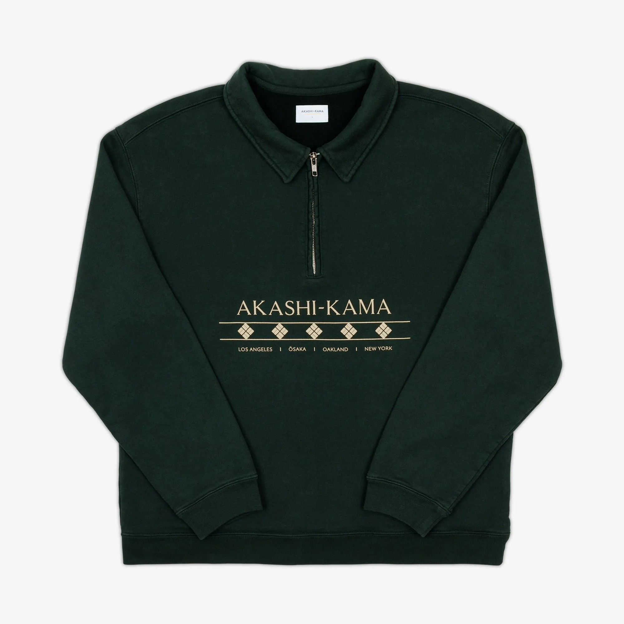 Cropped Quarter Zip - Nori Green sold by AKASHI-KAMA