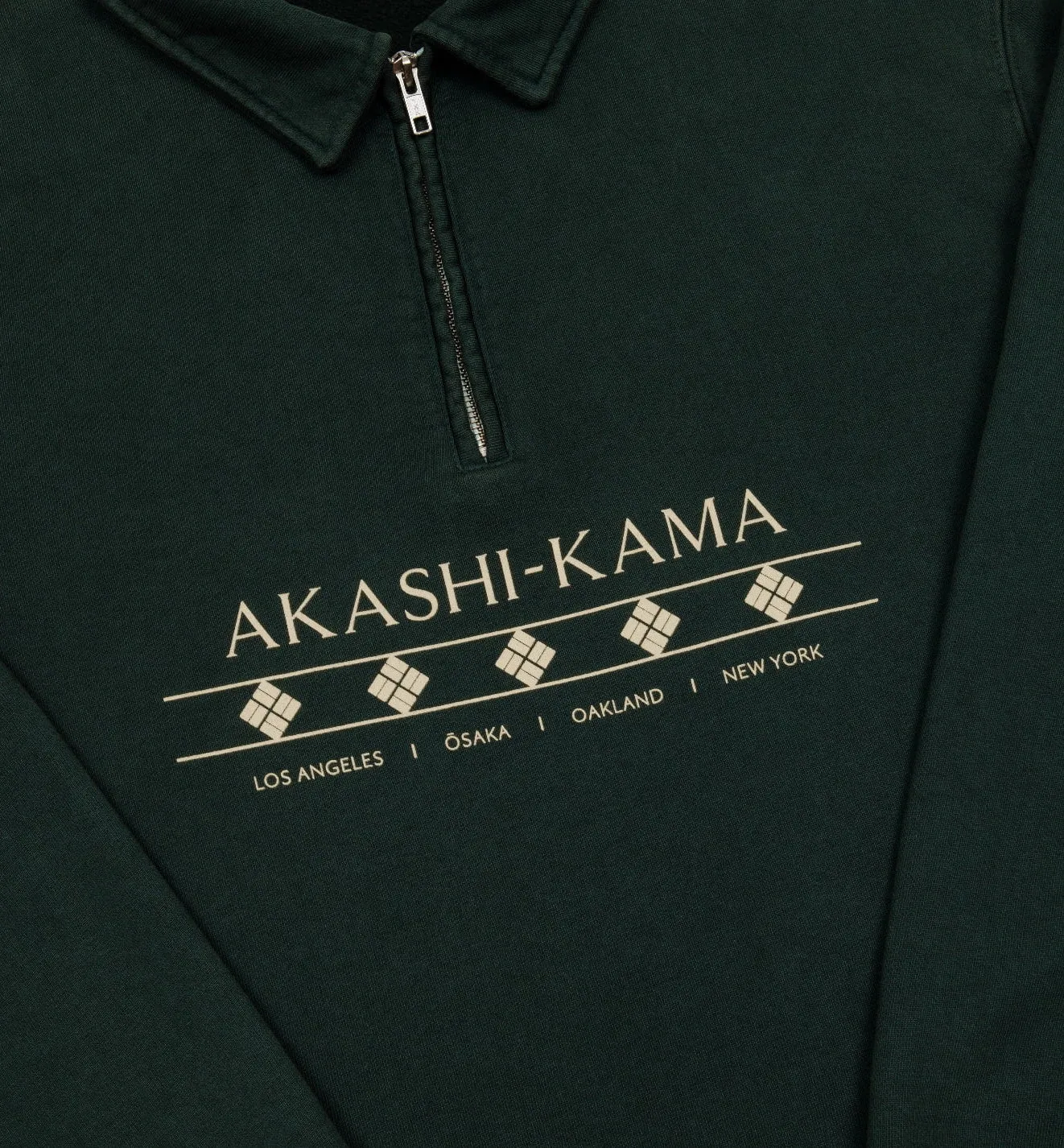 Cropped Quarter Zip - Nori Green sold by AKASHI-KAMA product image thumbnail 3