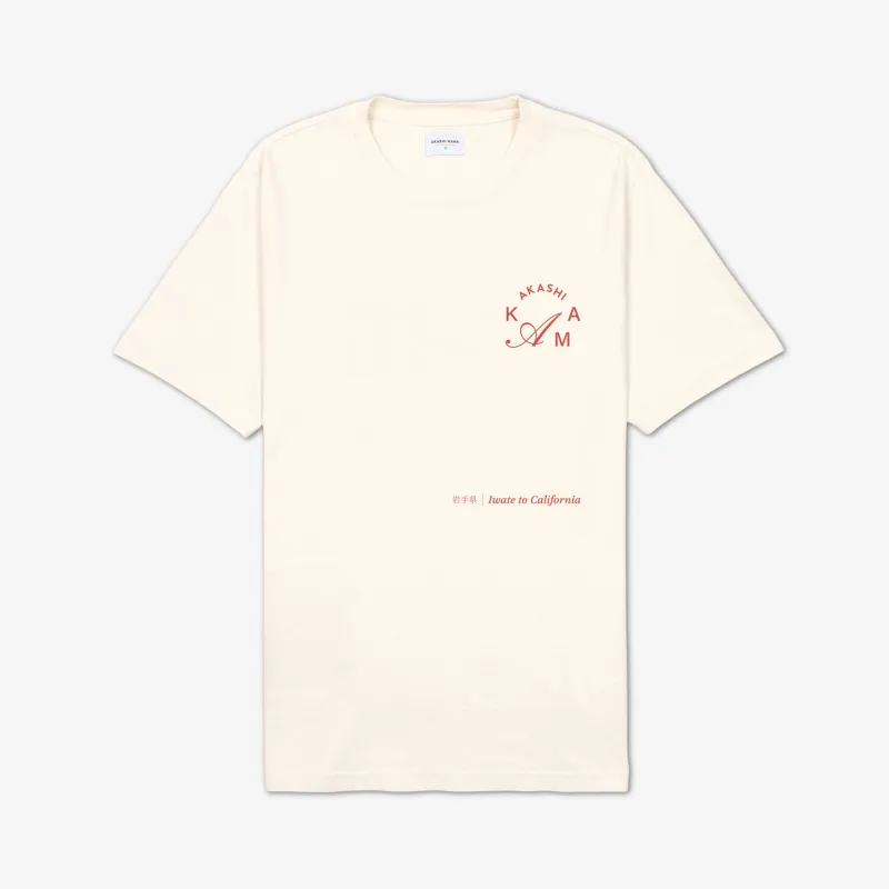 Hanko Crest Tee - Cream sold by AKASHI-KAMA