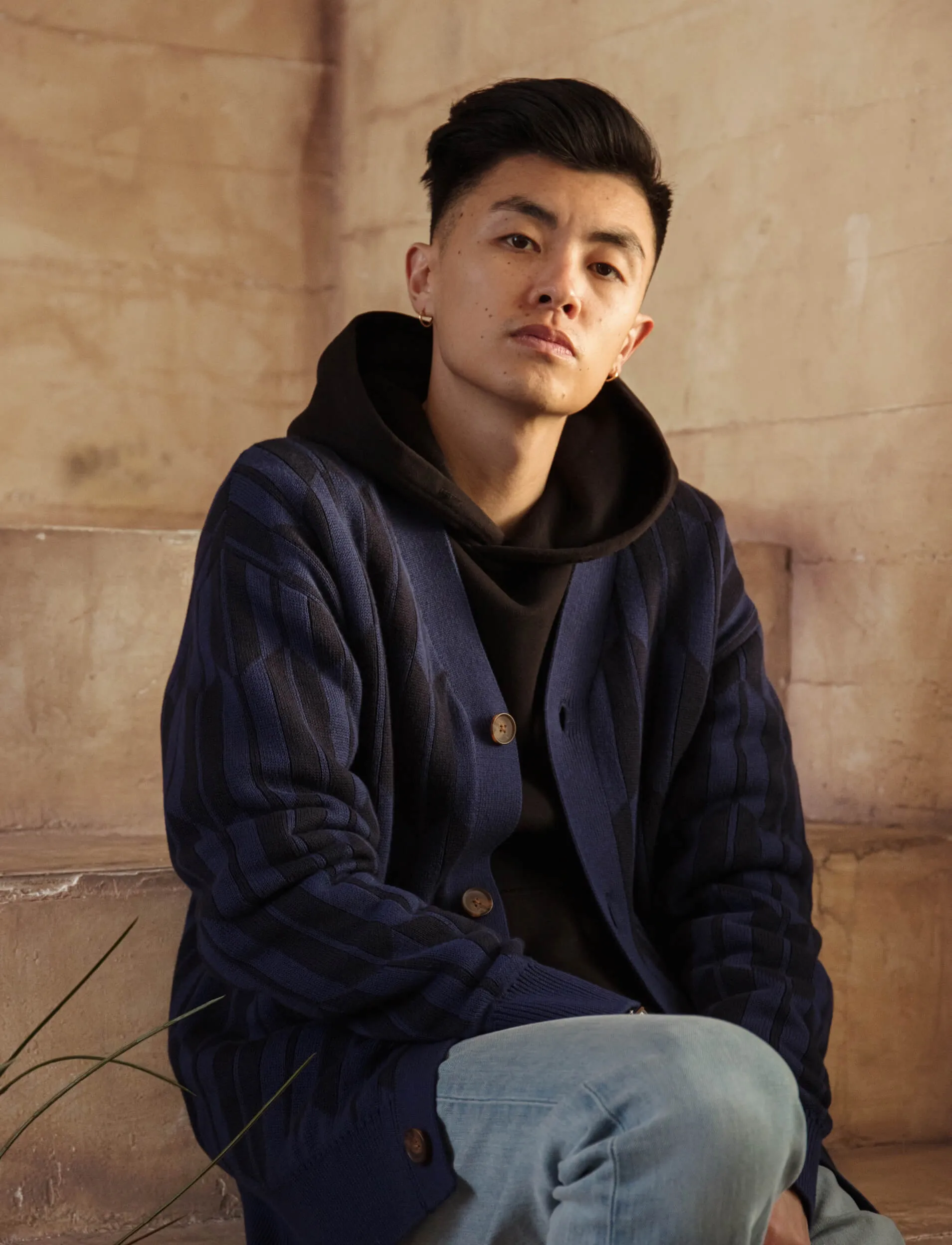 Arrow Cardigan Sweater - Indigo sold by AKASHI-KAMA product image thumbnail 4