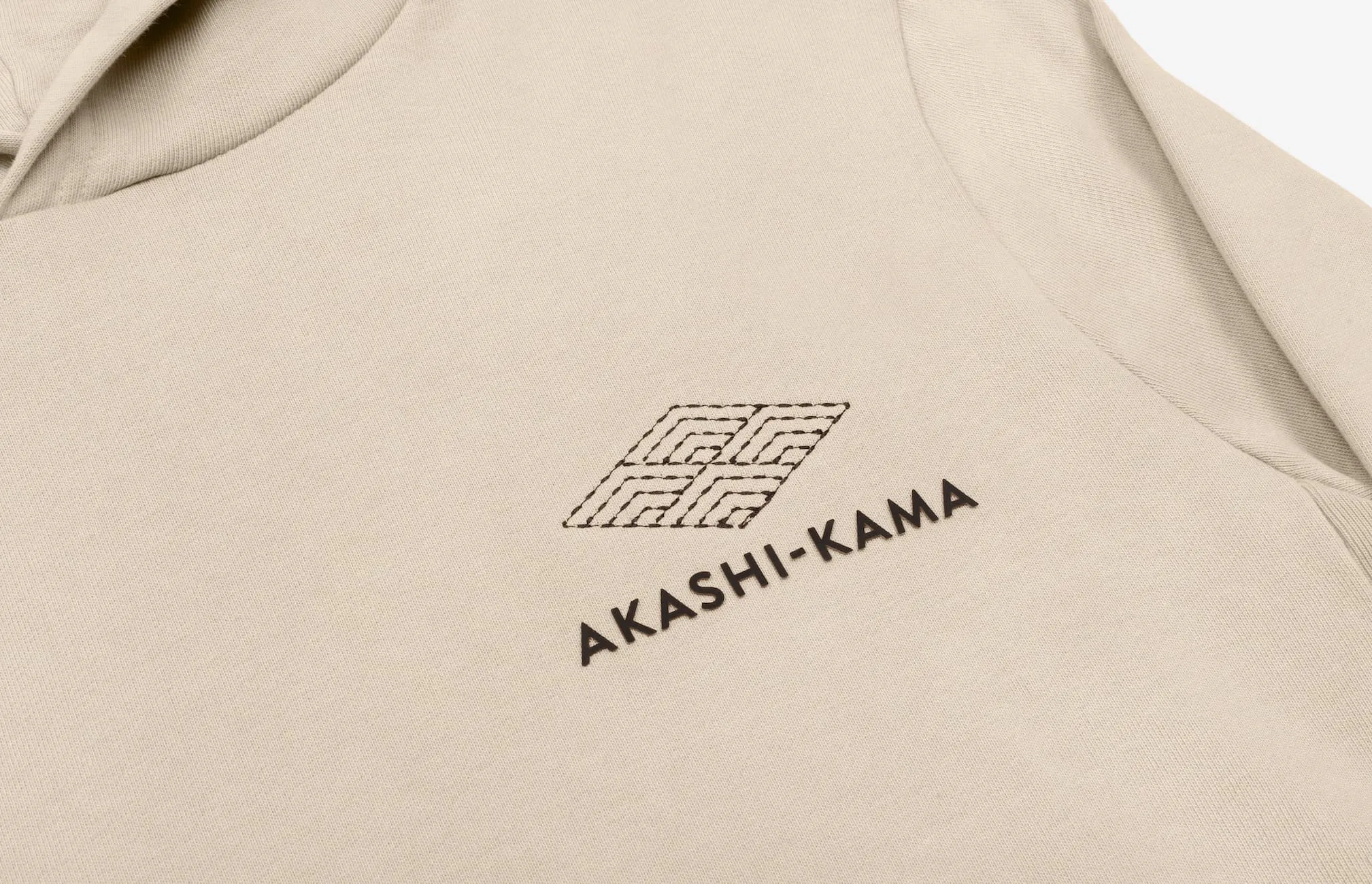 Sashiko Diamond Hoodie - Enoki sold by AKASHI-KAMA product image thumbnail 2