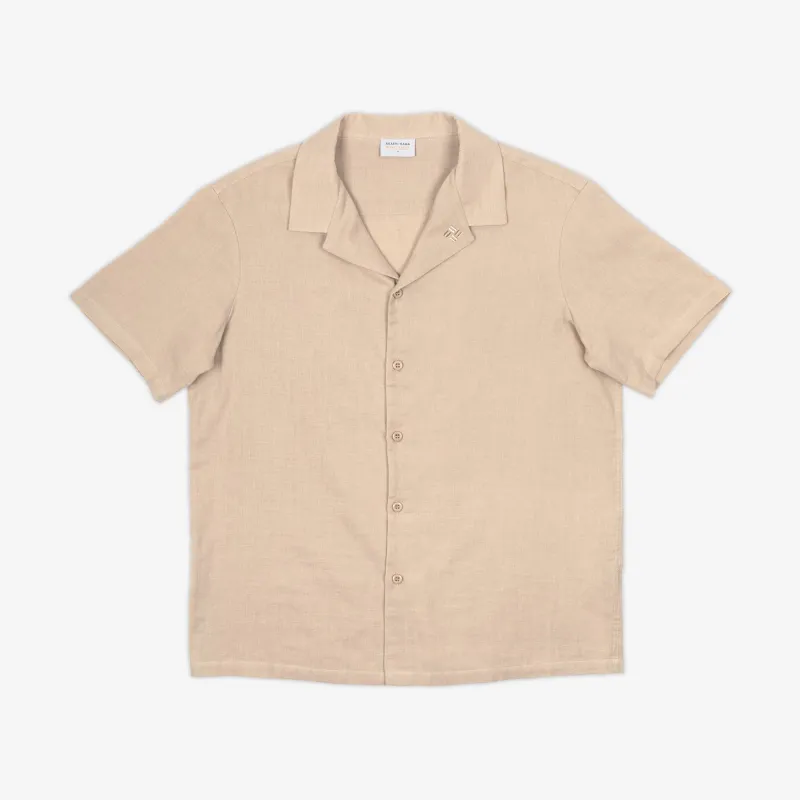Camp Collar Shirt - Oat sold by AKASHI-KAMA