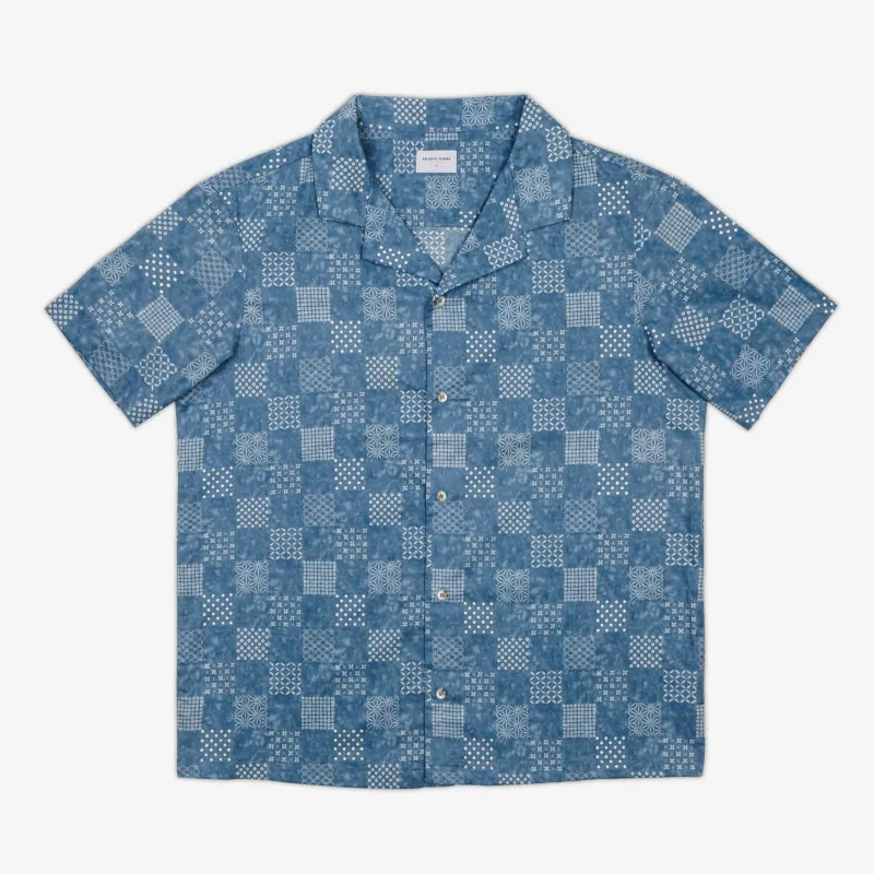 Camp Collar Shirt - Sora Blue sold by AKASHI-KAMA