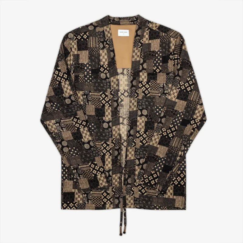 Noragi Jacket - Black Boro Print sold by AKASHI-KAMA
