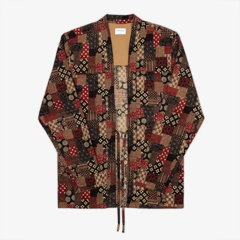 Noragi Jacket - Red Boro Print sold by AKASHI-KAMA