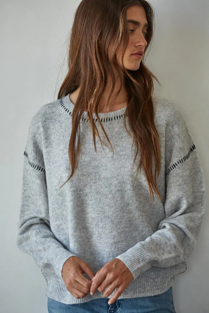 Nolita Stitched Seam Sweater, Grey sold by Madison Boutique product image thumbnail 2