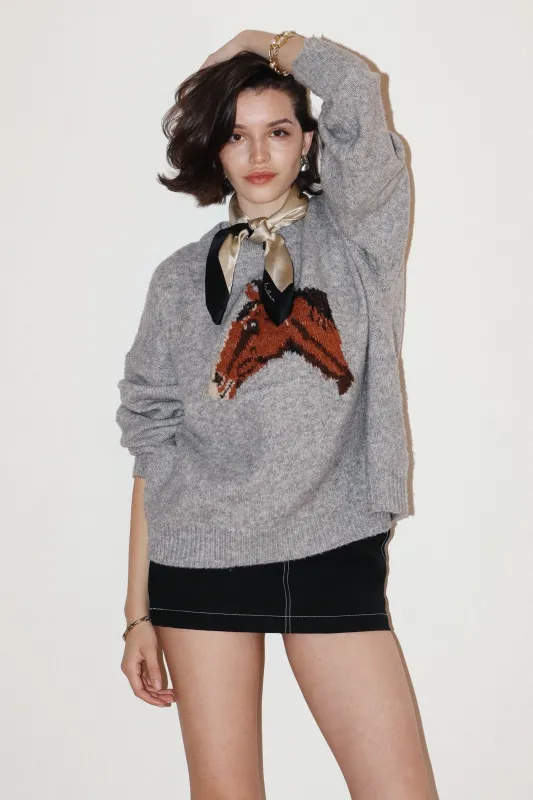Doris Horse Print Sweater sold by Madison Boutique