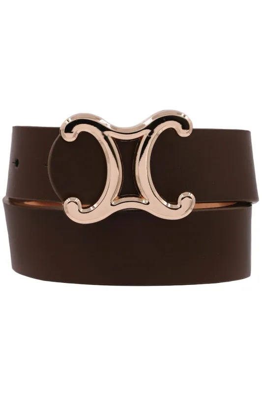Dion Curved Belt, Brown sold by Madison Boutique