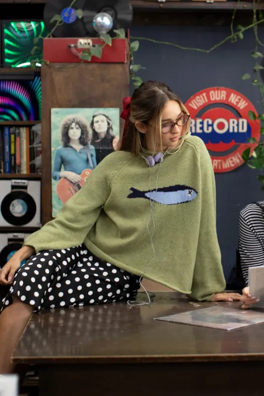 Sardine Sweater, Olive made by Things Between