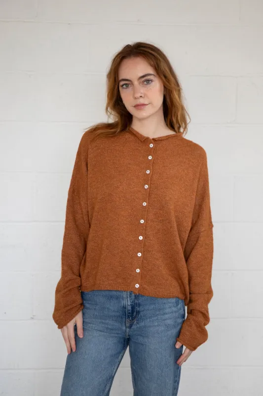 Central Park Cardigan, Rust sold by Madison Boutique