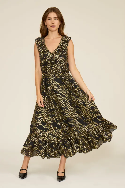 Canaan Metallic Pattern Maxi Dress sold by Madison Boutique