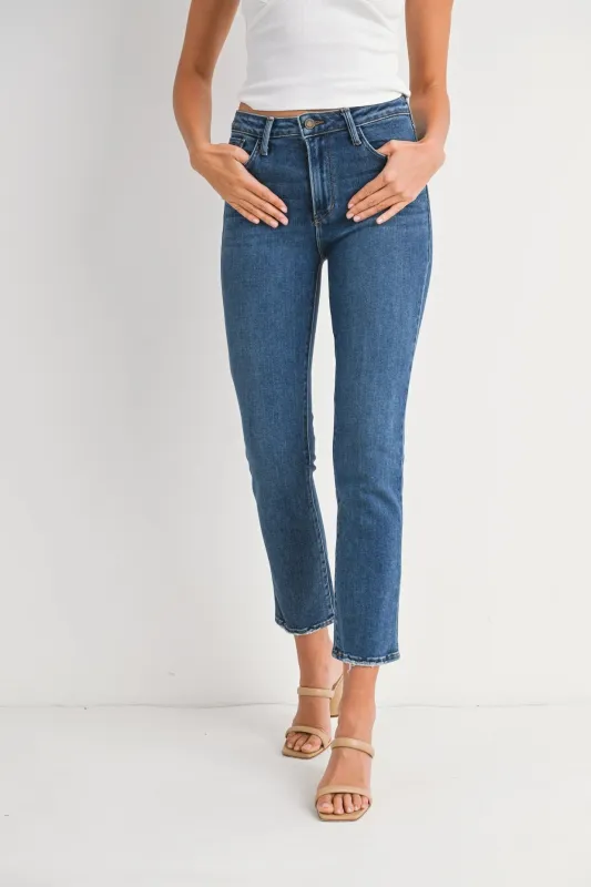 Iconic Slim Straight Jean, Dark Denim sold by Madison Boutique