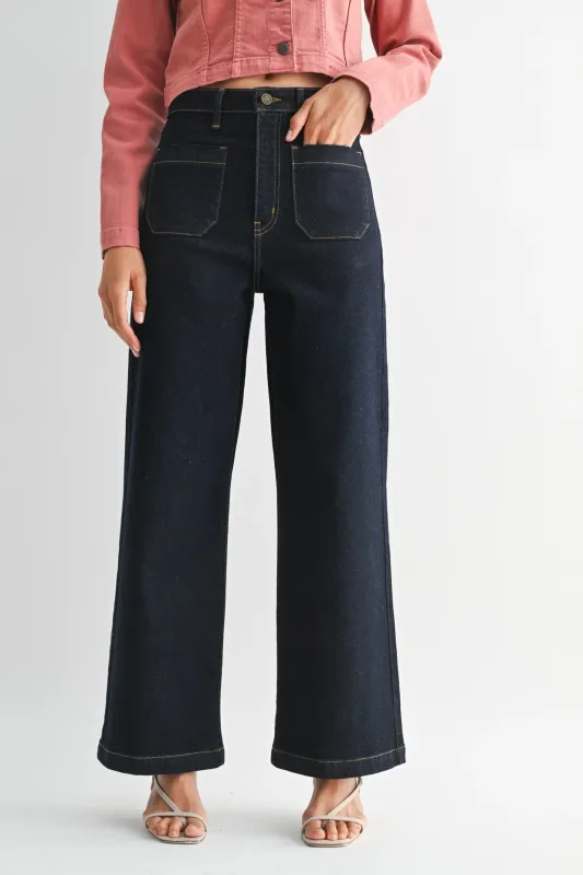 Patch Pocket Ankle Jean, Darkest Denim sold by Madison Boutique