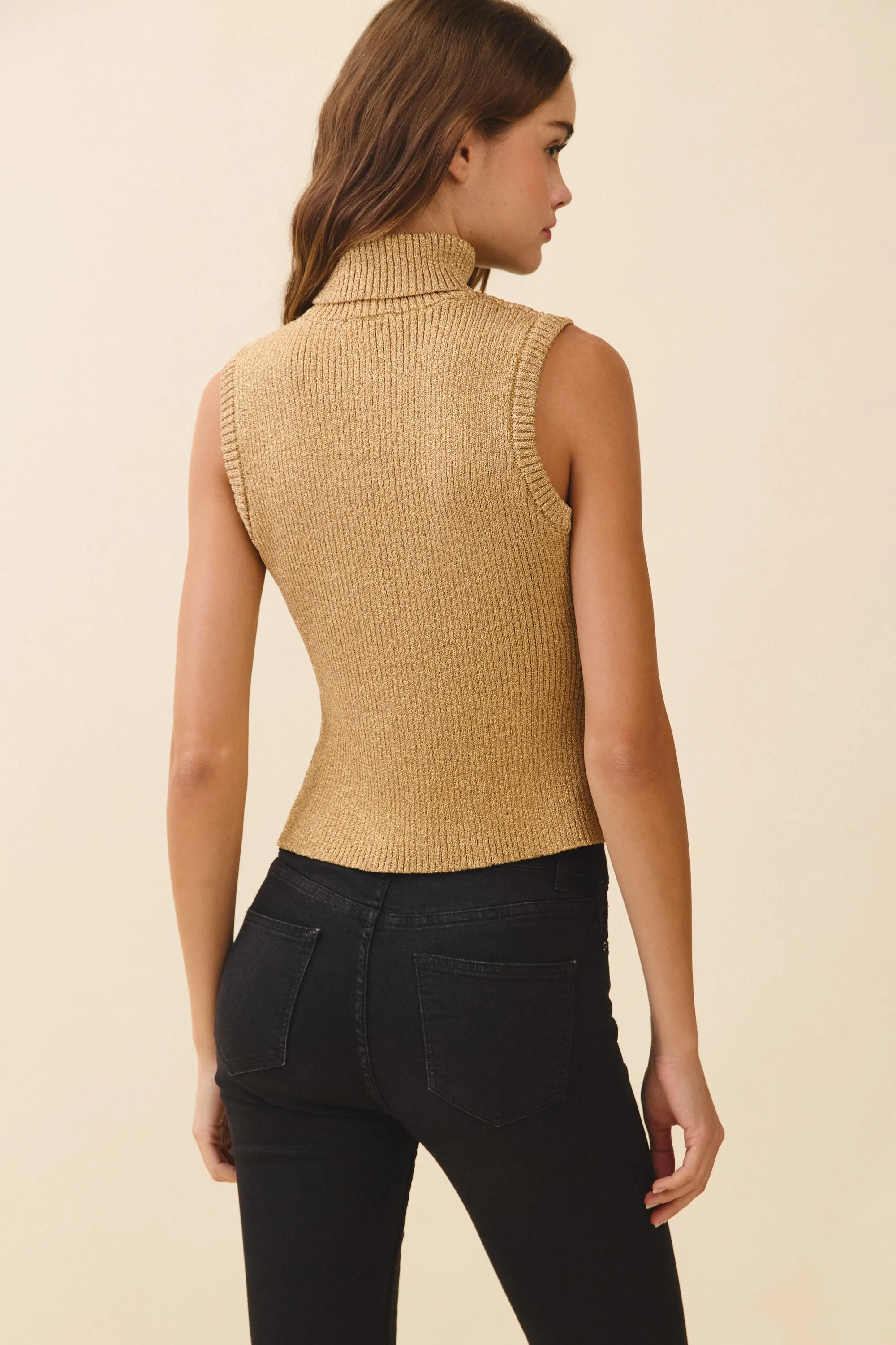 Ophelia Metallic Turtleneck Tank sold by Madison Boutique product image thumbnail 3