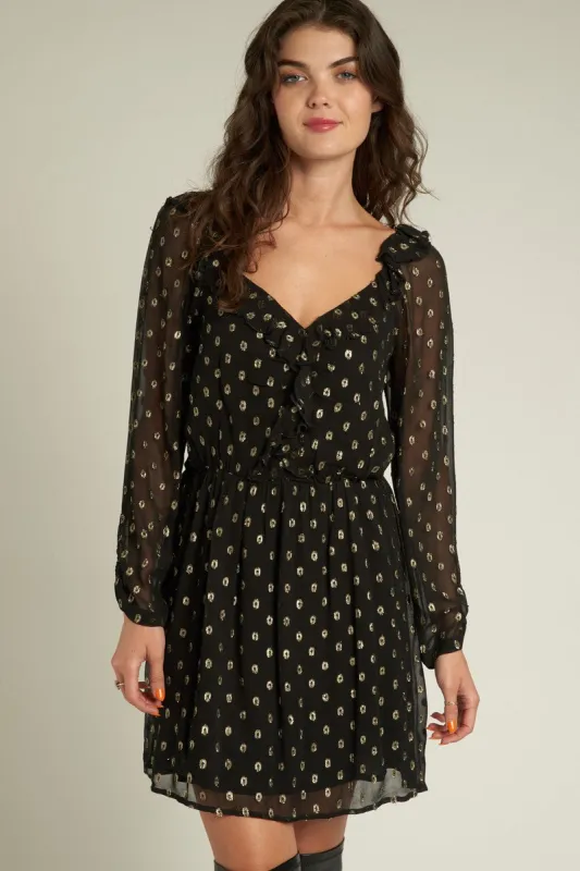 Dean Metallic Dot Dress sold by Madison Boutique