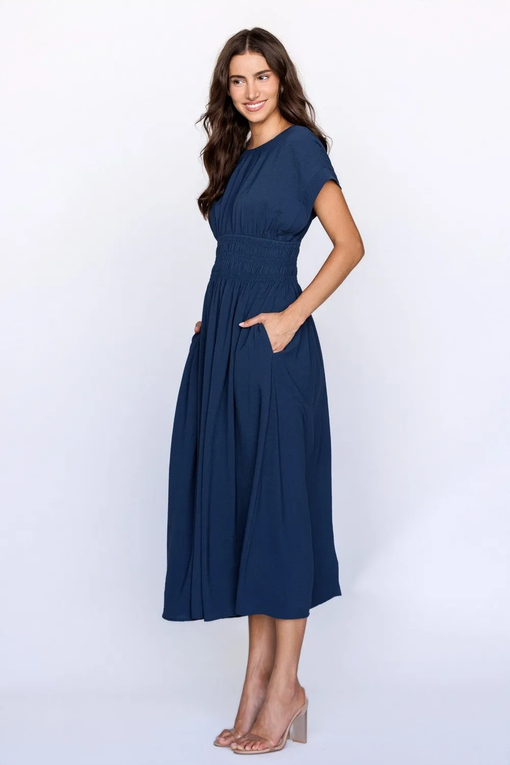 Demi Smocked Waist Midi Dress sold by Madison Boutique product image thumbnail 5