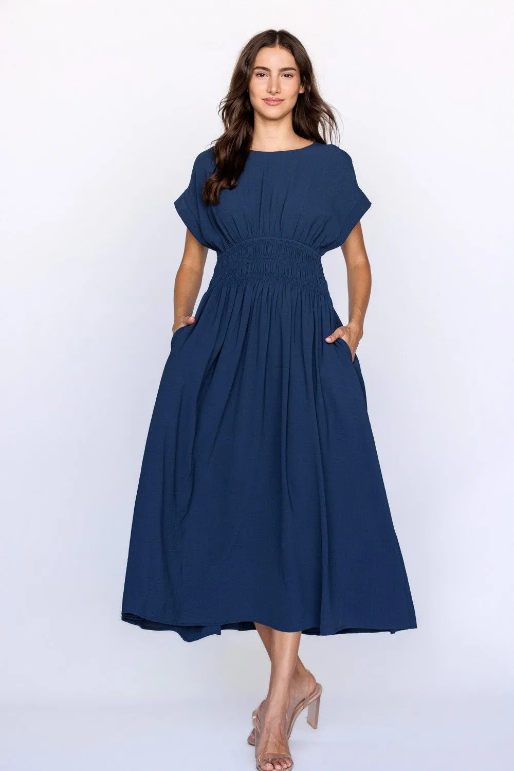 Demi Smocked Waist Midi Dress sold by Madison Boutique product image thumbnail 2
