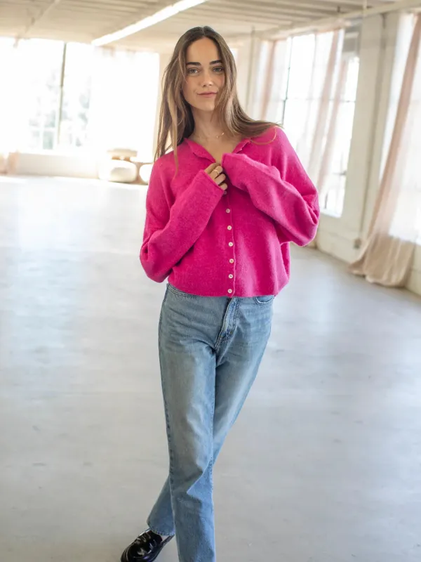 Central Park Cardigan, Fuchsia made by Things Between