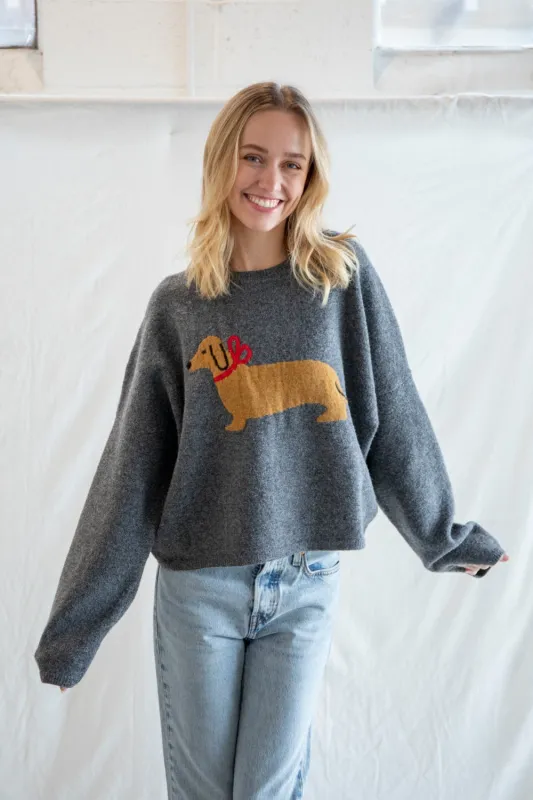 Oscar Dog Print Sweater sold by Madison Boutique