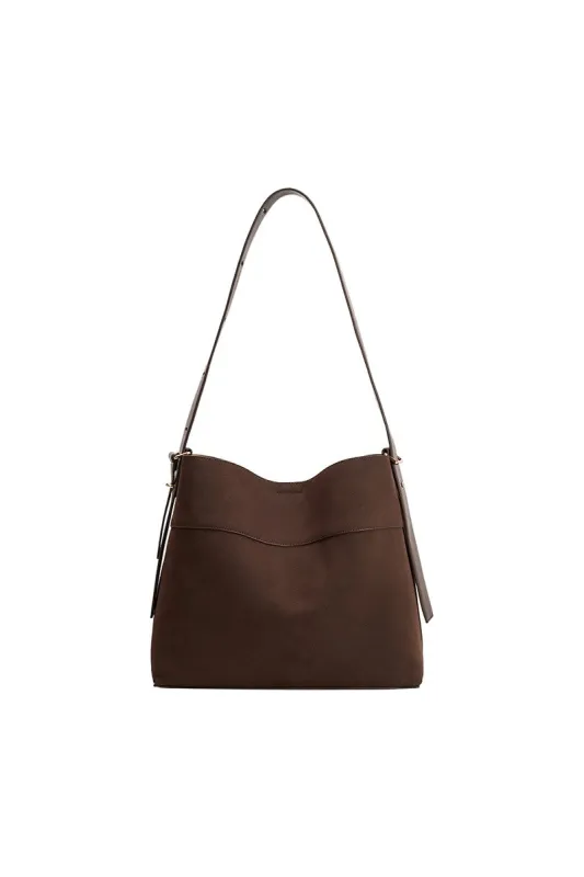 Stormie Vegan Suede Tote, Espresso sold by Madison Boutique