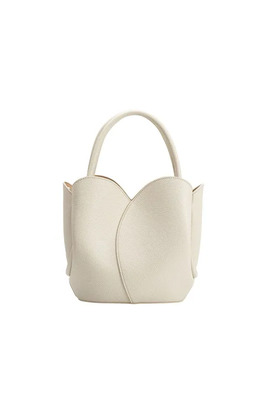 Tulip Top Handle Bag, Bone sold by Madison Boutique