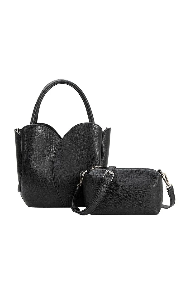 Tulip Top Handle Bag, Black sold by Madison Boutique product image thumbnail 2