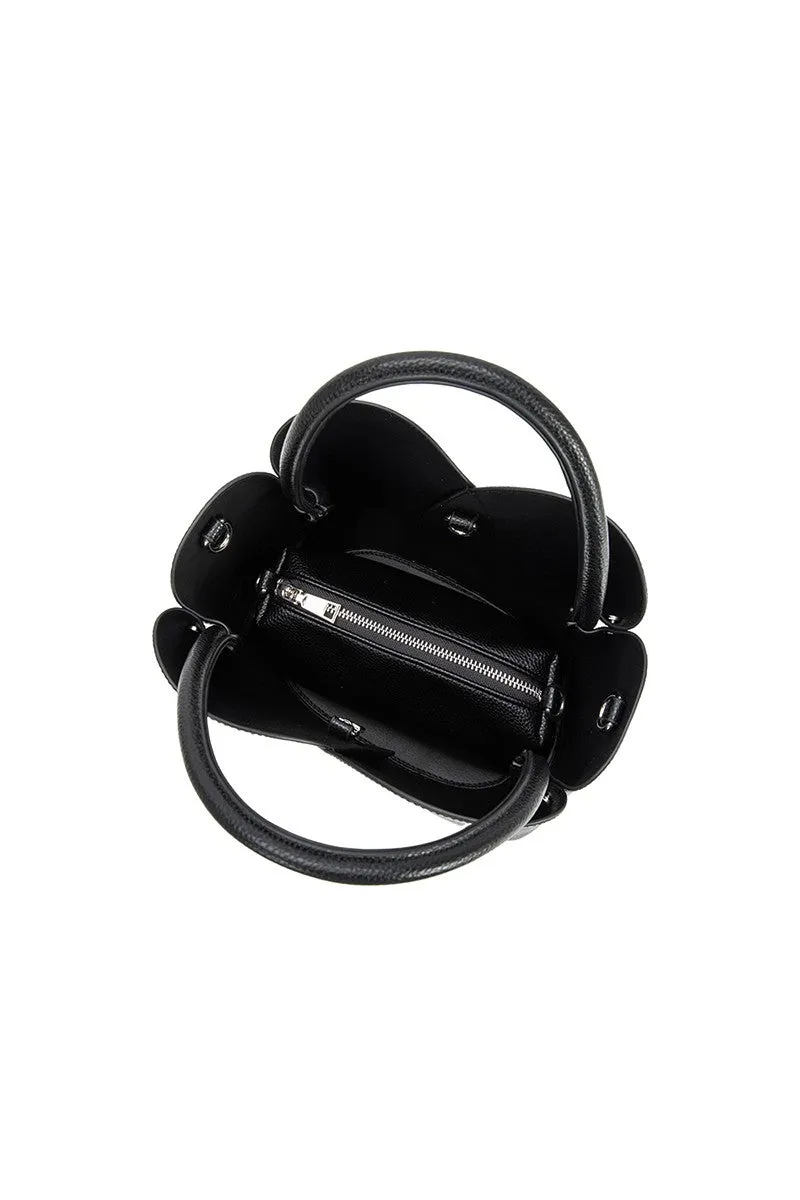 Tulip Top Handle Bag, Black sold by Madison Boutique product image thumbnail 5