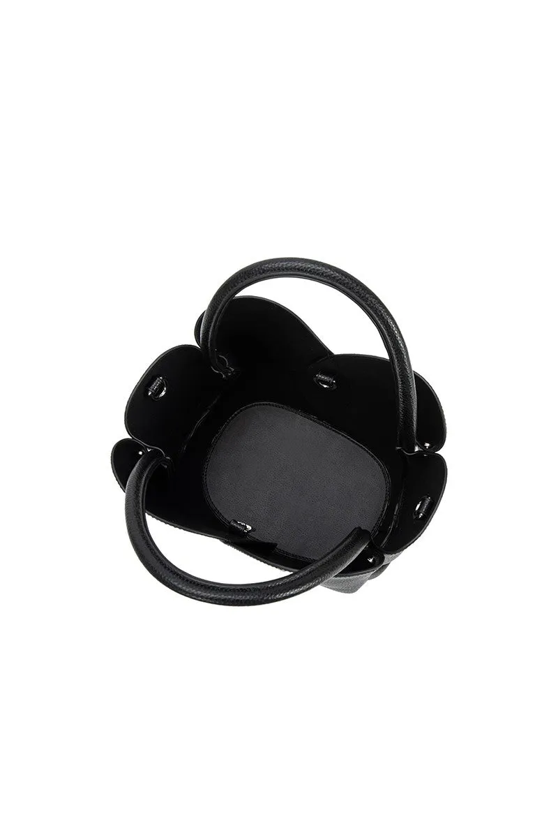 Tulip Top Handle Bag, Black sold by Madison Boutique product image thumbnail 4