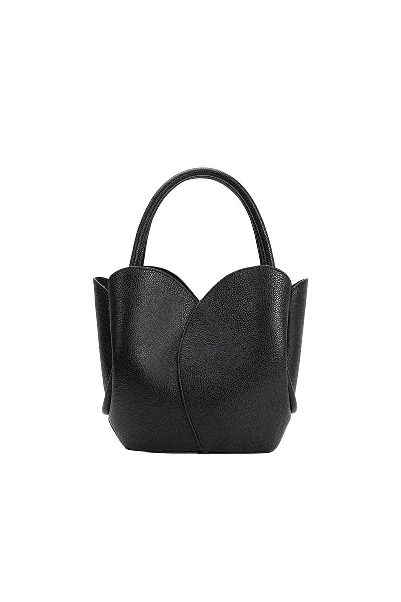 Tulip Top Handle Bag, Black sold by Madison Boutique