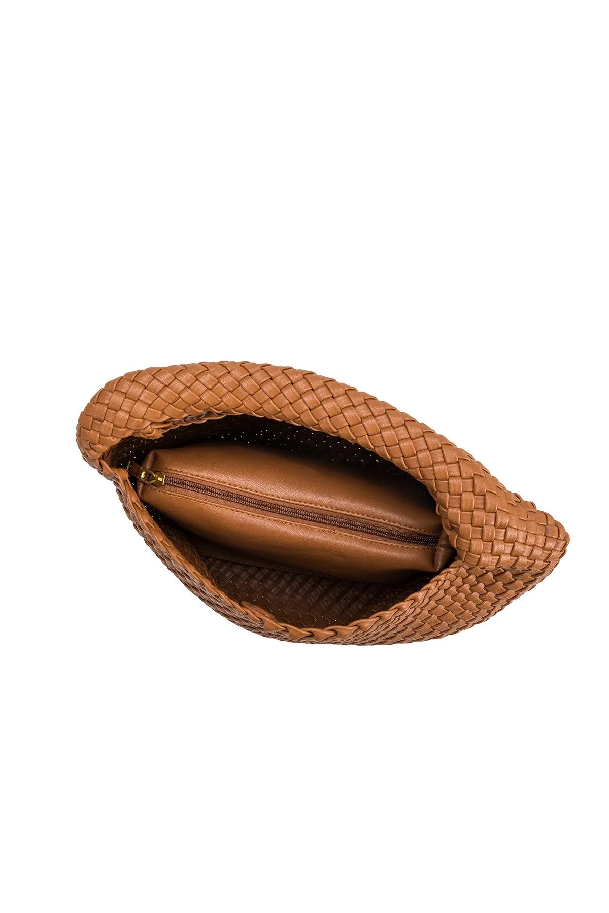 Johanna Woven Shoulder Bag, Saddle sold by Madison Boutique product image thumbnail 5