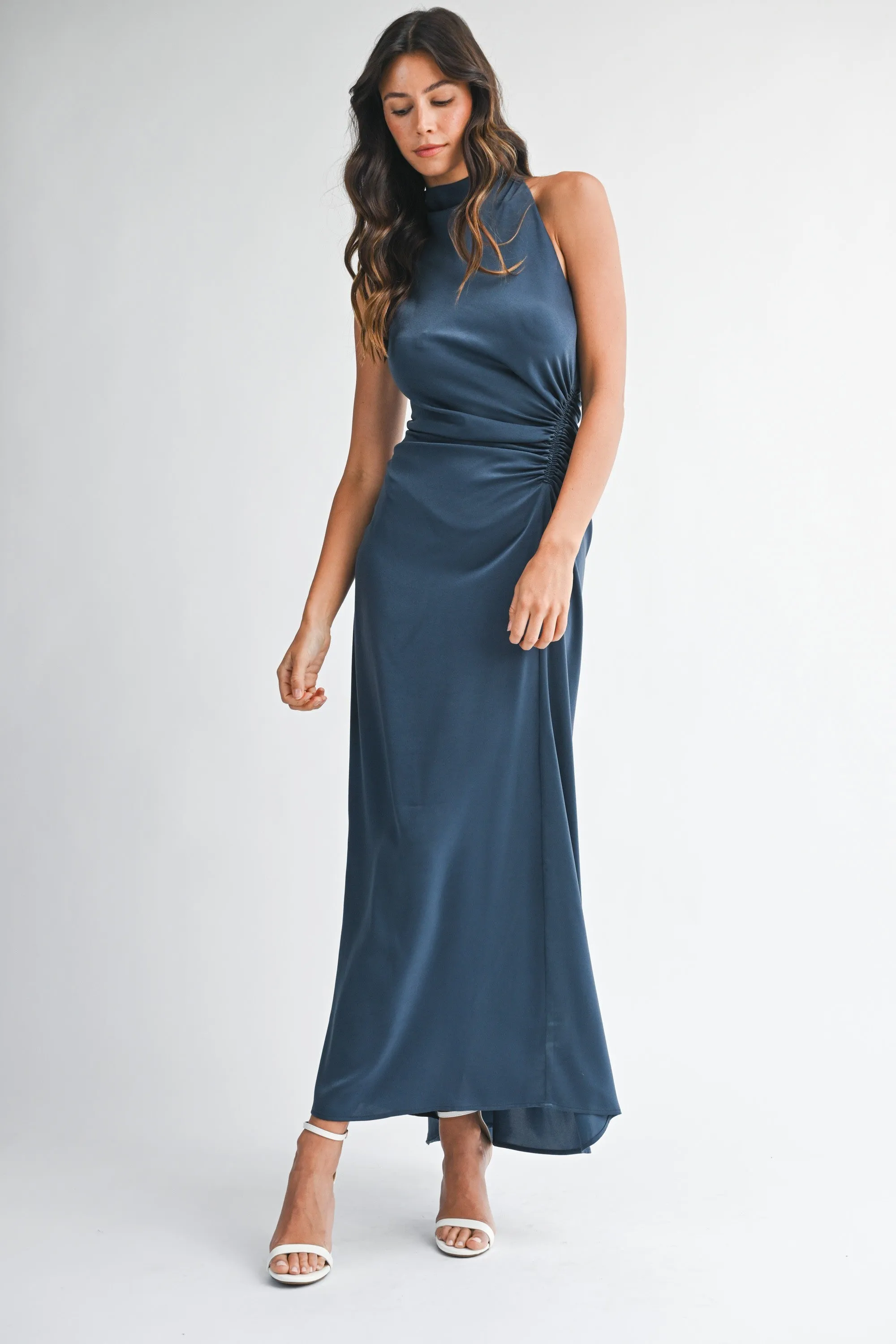 Maya Mock Neck Shirred Maxi sold by Madison Boutique product image thumbnail 3