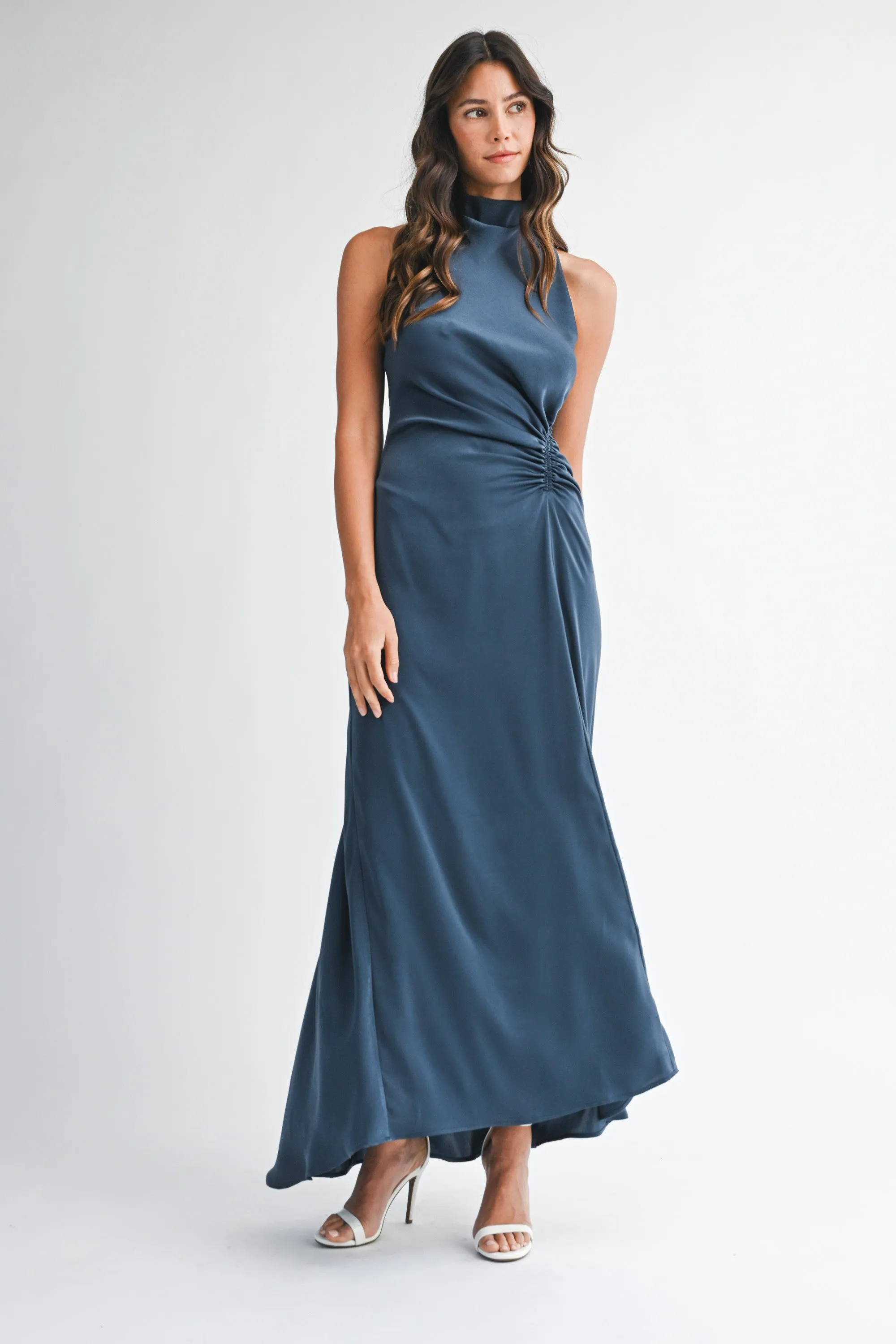 Maya Mock Neck Shirred Maxi sold by Madison Boutique product image thumbnail 2